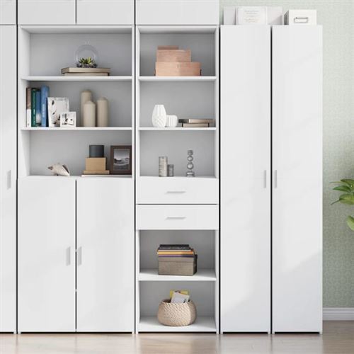 vidaXL - Buffet Haut - Armoire de Rangement - Blanc - 50x42,5x185 cm - Image 2