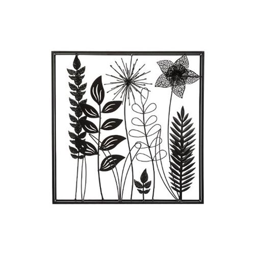 Atmosphera Noir Créateur D'intérieur - Décoration Murale En Métal "Feuillu" 40Cm - Image 3