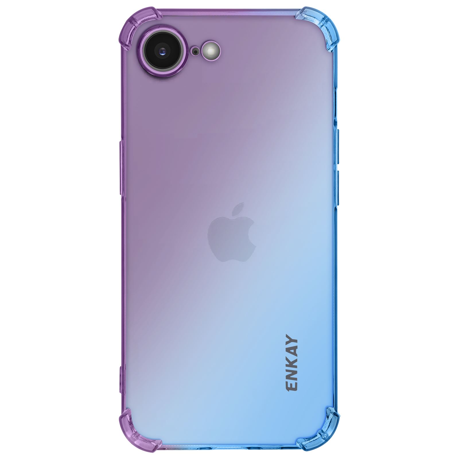 Coque Enkay Silicone Pour IPhone 16e - Dégradé De Bleu