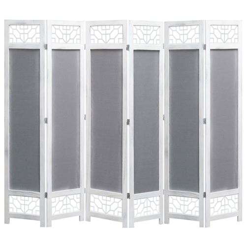 vidaXL Cloison de séparation 6 panneaux Gris 210x165 cm Tissu