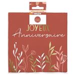 Lot de 10 serviettes - Joyeux anniversaire - Terracotta - 33x33cm