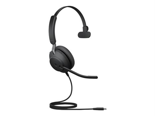 Non Communiqué Jabra Evolve2 40 Se Ms Mono - Micro-Casque - Sur-Oreille - Filaire - Usb-C, Usb-A - Isolation Acoustique - Certifié Pour Microsoft Teams