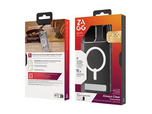 Zagg Crystal Palace Snap - Coque De Protection Pour Téléphone Portable - Béquille - Compatibilité Avec Magsafe - Limpide - Pour Apple Iphone 17 Pro Max - Image 4