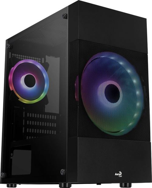 Non Communiqué Noir Boitier Cube Micro Atx Aerocool Atomic Lite Rgb Avec Panneau Vitré (Noir)