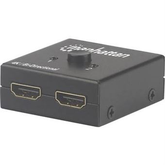 Manhattan KVM-Umschalter 2 ports Répartiteur HDMI 4096 x 2160 pixels noir - 1