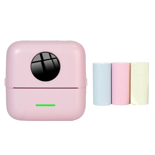 Mini Imprimante Bluetooth Thermique Avec Papier Couleur Pour Étudiants Rose YONIS