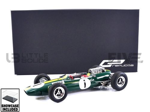 Voiture Miniature de Collection GP REPLICAS 1-18 - LOTUS 33 - Winner GP Germany 1965 - Green / Yellow - GP123B