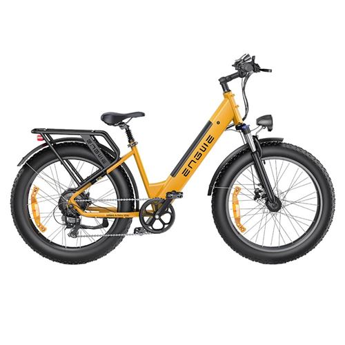  V&eacute;lo Electrique E26 Step-thru - 250W 768WH Autonomie 140KM Freins &agrave; Disque - Jaune
