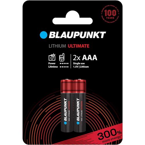BLAUPUNKT Pack 2 Piles AAA LR03 Lithium ULTIMATE Idéale Appareils Photo