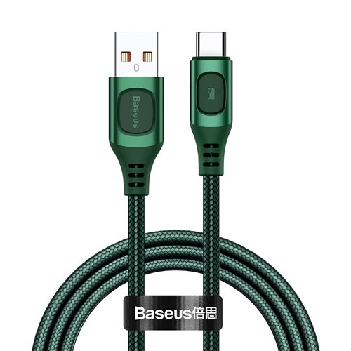 Câble BASEUS CATSS-A06 USB vers Type-C carrée DC 5A 1m vert