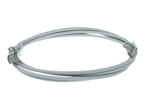 ACT Slimline - Cordon de raccordement - RJ-45 (M) pour RJ-45 (M) - 50 cm - 3.8 mm - U / FTP (Paire torsadée blindée) - CAT 6a - moulé, sans crochet, bloqué - gris, RAL 7035