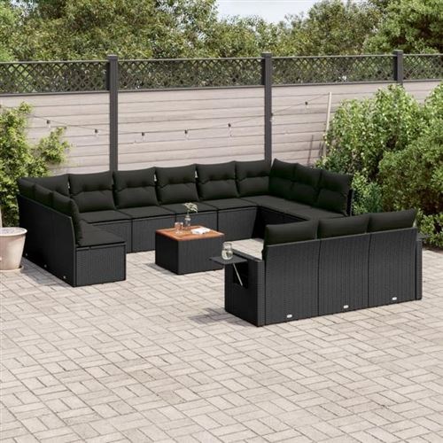 VIDAXL - Salon de Jardin Modulable - 14 Pièces - Noir - Image 2