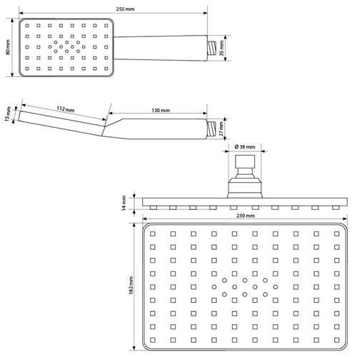 Ecd Germany - Set douche moderne pommeau douchette effet pluie salles bain  en acier inoxydable - Colonne de douche - Rue du Commerce