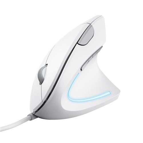 Trust Blanc Verto Ergo Souris Filaire Optique 6 Boutons 1600 Dpi Ergonomique - Image 4