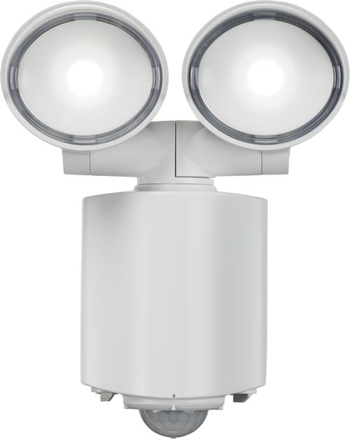 Knightsbridge Lumière de sécurité à DEL à double spot 230V IP55 - Blanc - FL16AW