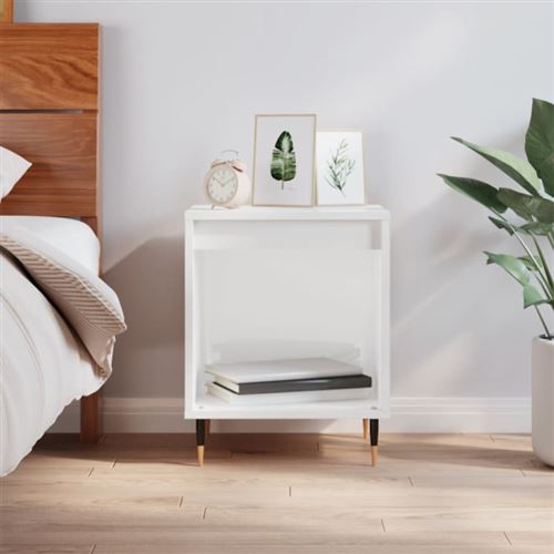 VIDAXL - Table de chevet - Moderne - Blanc - 40x35x50 cm - Image 3