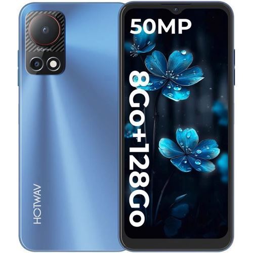 HOTWAV Note 13 Smartphone Pas Cher-Cadeaux Valentin- 6.6 HD+ 5160mAh 8Go+128Go Caméra 50MP+16MP Téléphone Portable 4G - Bleu