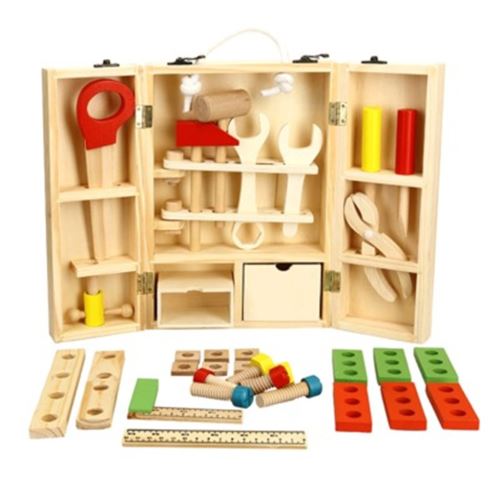 Outils en bois Jouets Boîte à outils enfants jouet éducatif bricolage jouet outil de construction Pealer7235