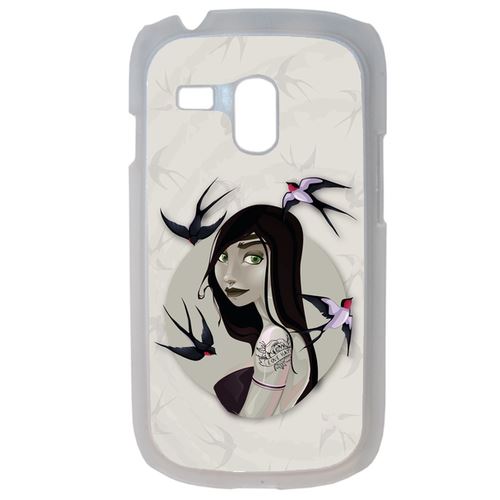 Coque Illustration Fond Gris Compatible Samsung Galaxy S3 Mini Transparent