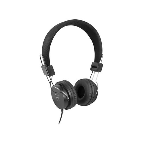 Ewent EW3573 - Koptelefoon - op oor - met bekabeling - 3,5 mm-stekker - zwart