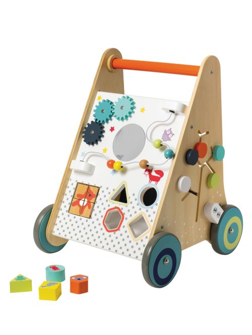 Vertbaudetchariot De Marche Avec Freins En Boismulticolore Porteur Bois Achat Prix Fnac