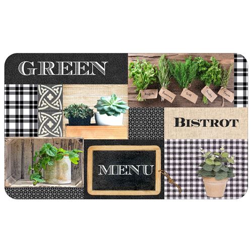 Tapis en mousse rectangle 45 x 75 cm Green bistrot