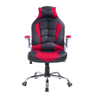 Fauteuil Chaise De Bureau Modele Baquet De Course Grand Confort Hauteur Inclinaison Dossier Reglables Rouge Et Noir Achat Prix Fnac