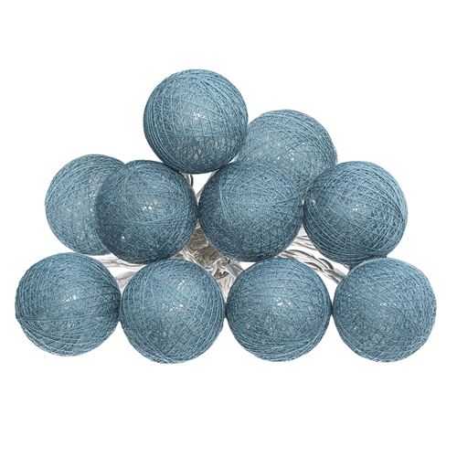 Guirlande Led 10 Boules 165cm Bleu Canard