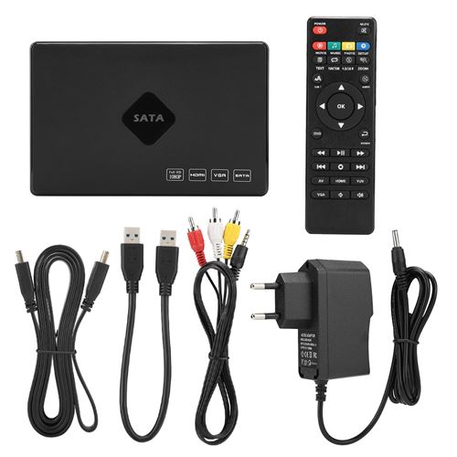 Lecteur de Disque Dur SATA Full HD 2,5 pouces Image de musique Lecteur vidéo 120G Mémoire 100-240V (Prise EU)