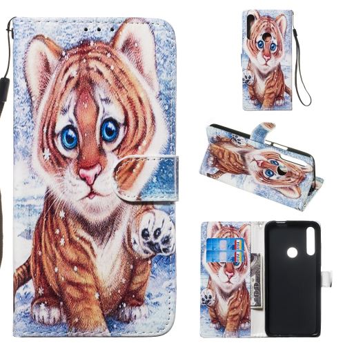 Etui en PU impression de motifs avec support petit tigre pour votre Huawei P Smart Z