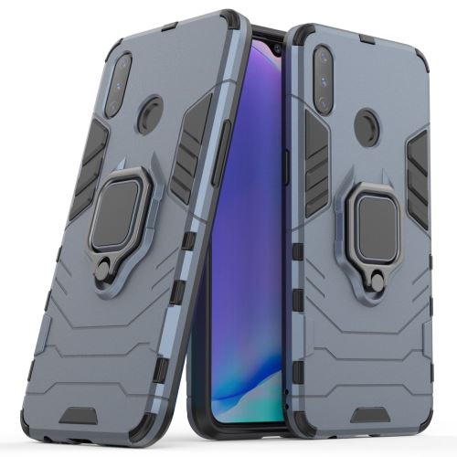 Coque en TPU garde cool hybride avec béquille bleu pour votre Oppo Realme 3 RMX1825 RMX1821