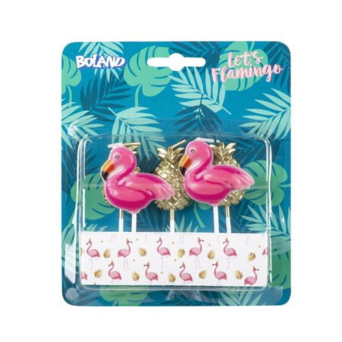 5 bougies flamants / ananas - Coloris : Jaune52564