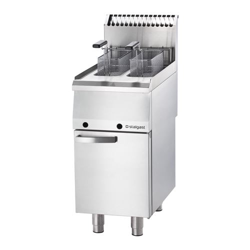  Friteuse &agrave; Gaz Double 2 x 7 L 12 kW - G20 ou G30 - Stalgast - - Acier inoxydableGaz butane / propane 400x700x850mm 