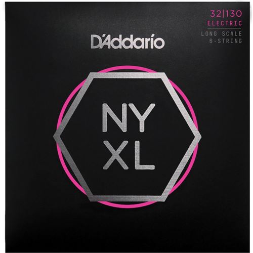D'Addario NYXL32130 filet nickel, Regular Light, 6 cordes, 32-130, diapason long - jeu guitare basse 6 cordes