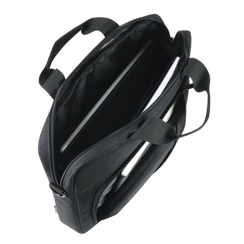 Sacoche Ordinateur Portable 14-16" Toploading – Poche Accessoires, Bandoulière Réglable, Gris Foncé
