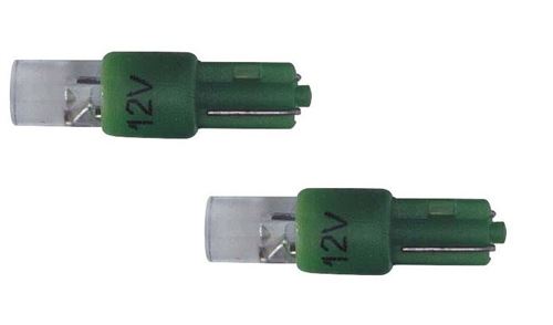 AutoStyle feux de voiture T5 12 Volt 1 Watt vert 2 pièces