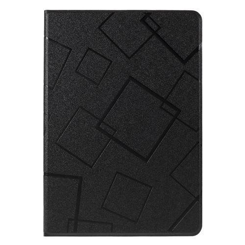 Etui en PU motif carré avec support noir pour votre Apple iPad 10.2 (2019)