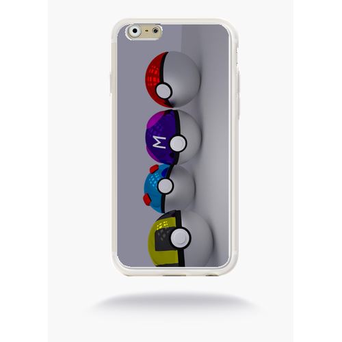 Coque Pokeball Compatible Apple Iphone 6s Silicone Blanc Mat