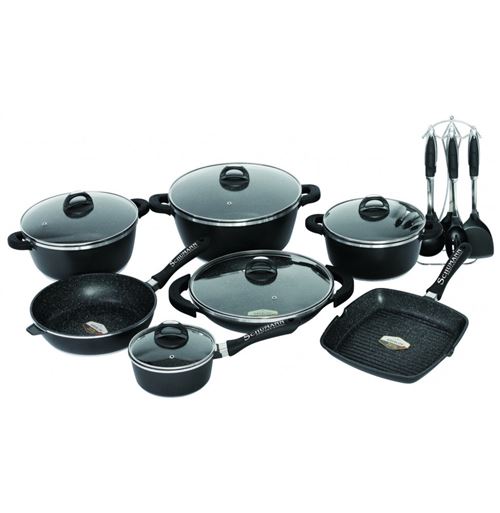 Batterie revêtement effet pierre 27 pcs - Schumann Professionnel - Revêtement anti-adhésif