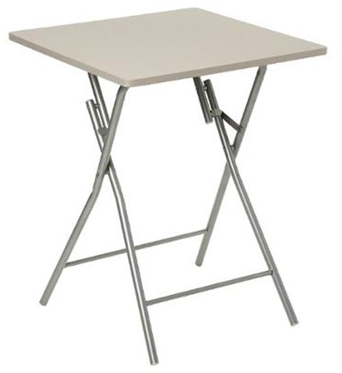 Table d'appoint pliante en métal coloris taupe - L.60 x l.60 x H.75 cm -PEGANE-