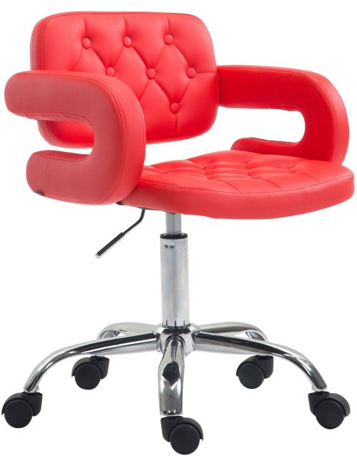 Tabouret de travail Dublin en similicuir - Couleur Rouge