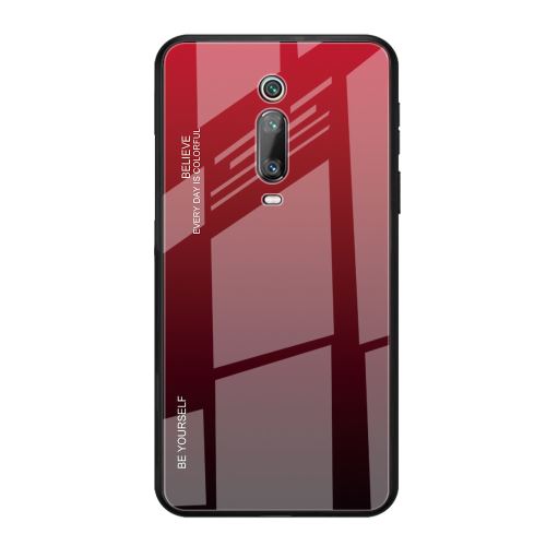 Coque en TPU verre hybride dégradé rouge/noir pour votre Xiaomi Redmi K20/K20 Pro/Mi 9T/Mi 9T Pro