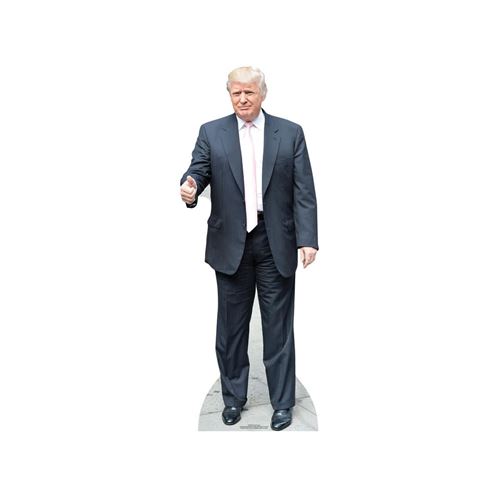 Figurine en carton Donald Trump (cravate rose) 188 cm