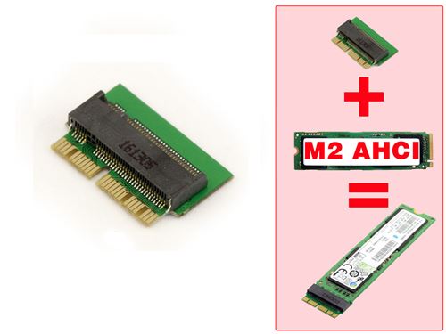 Adaptateur M2 (NGFF) vers MACBOOK 2013 et plus Pour monter un SSD M2 PCIe sur un Mac