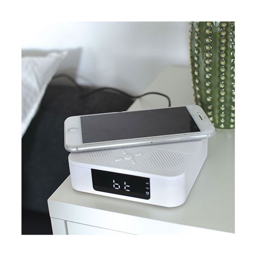 Vendos85 - Radio Réveil Digital avec Chargeur sans Fil et Enceinte  Bluetooth Portable - Radio - Rue du Commerce