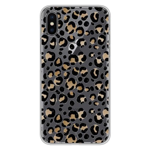 Coque en silicone imprimée compatible Apple iPhone XS Max Léopard