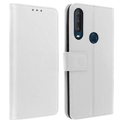 Avizar Housse Pour Essentielb HeYou 60, Alcatel 1S 2020 et 3L 2020, Altice S43 Étui Folio Porte-carte Fonction Support Vidéo Blanc