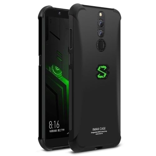 Coque en TPU peau sentir l'airbag résistant aux chocs métal noir pour votre Xiaomi Black Shark Helo
