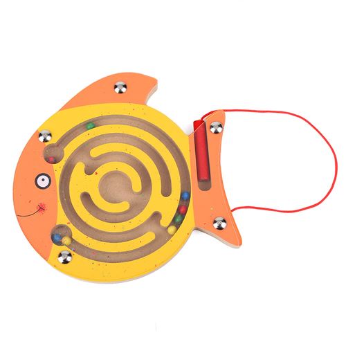 Jouet de labyrinthe en Bois Magnétique Éducatif Intellectuel enfants # Poisson Jaune