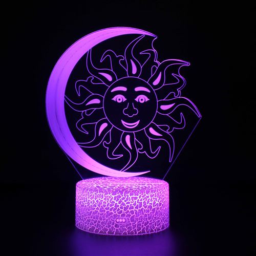 Stack Lampe 3D Tactile Veilleuses Enfant 7 Couleurs Avec Telecommande - Lune #828 - Image 2